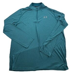 Under Armour Threadborne Heatgear Loose Shirt Mens XL Blue 1/4 Zip‎ Long Sleeve